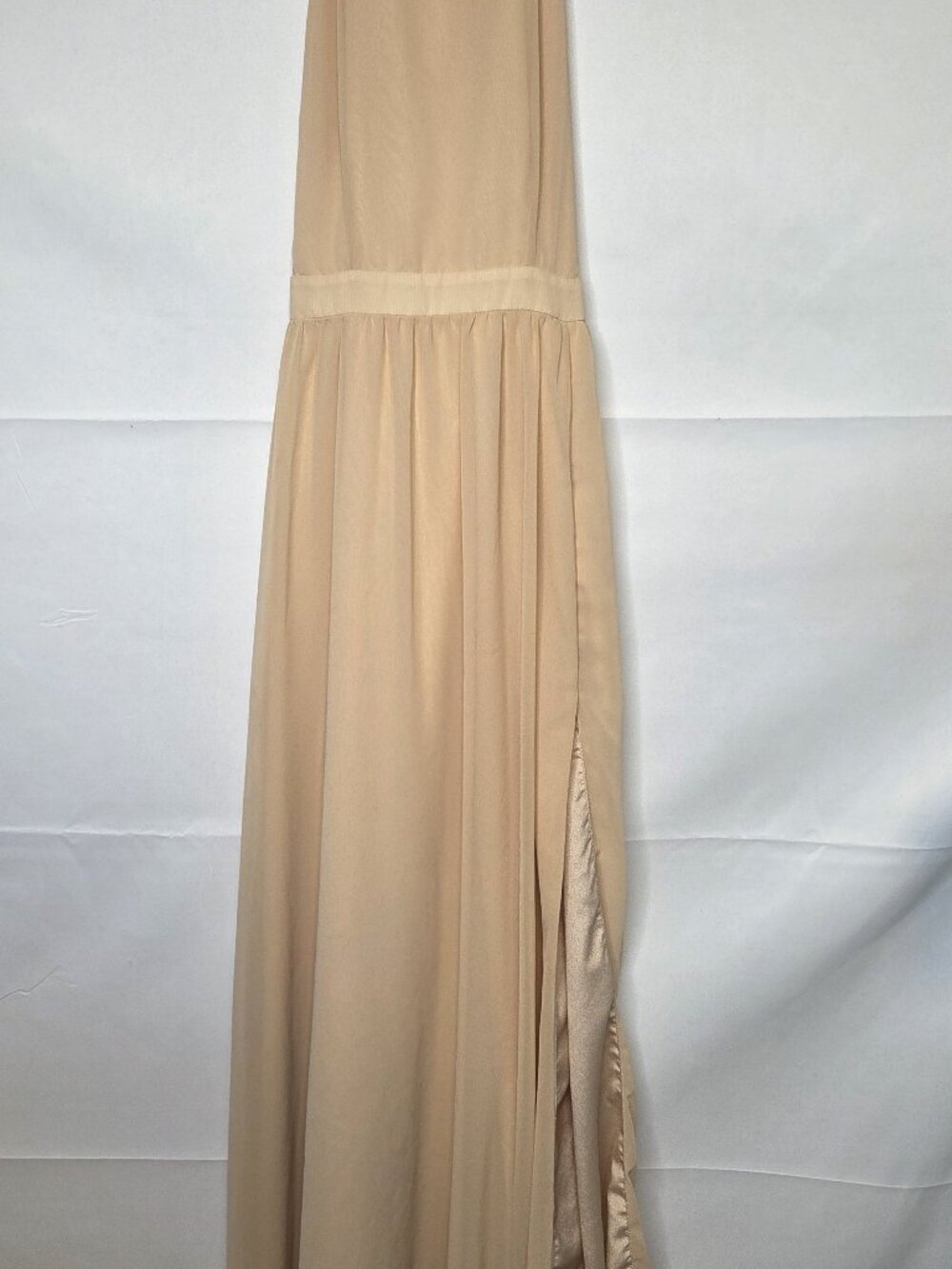 Shein Maxi Sleevless Backless Gold Polyester Women's Dress Size 4